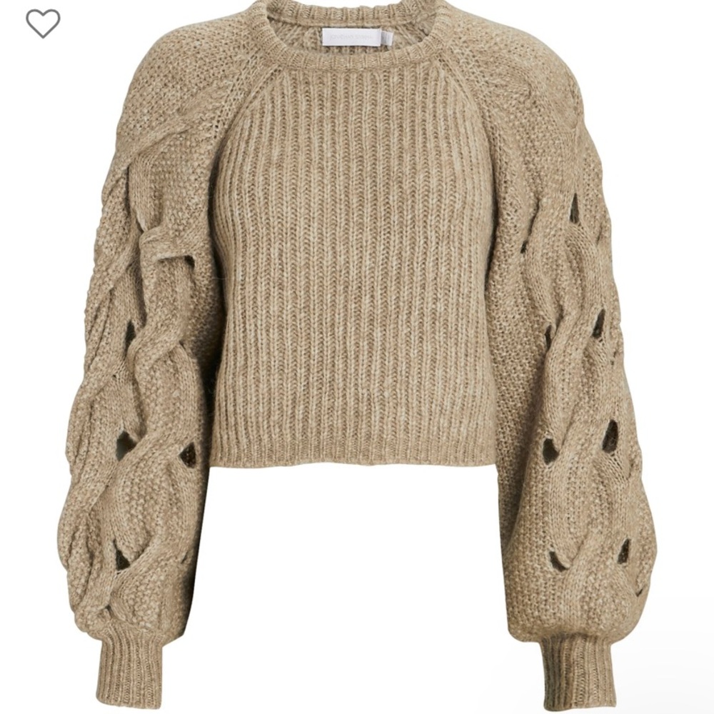 Jonathan Simkhai Alexa Cable Sleeve Sweater XL